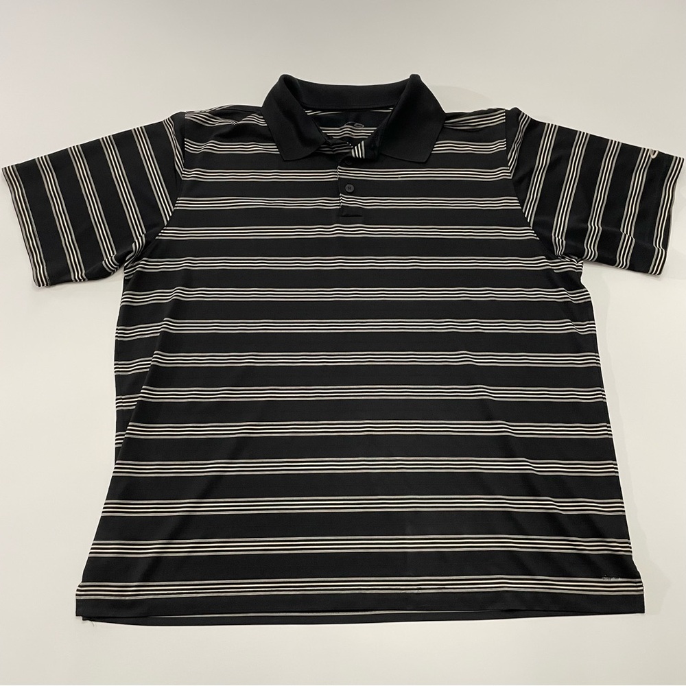 Champion Striped Lightweight Polo Black Gold Purdue Collegiate Golf Casual